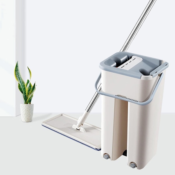 8 st Plattpressmopp och hink 6 st Mikrofibermoppduk