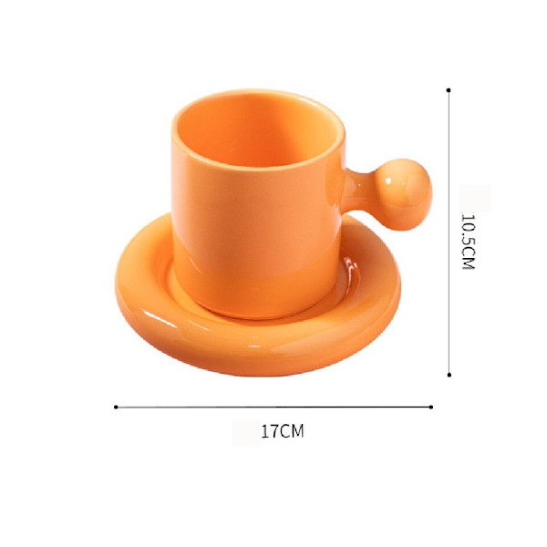 Kreativ frukostkopp kaffe keramisk mugg med fat hem