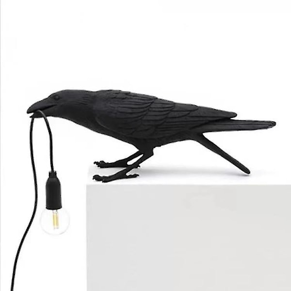 Crow Bordslampa Lucky Bird Skrivbordslampa Crow Bordslampa Resin Black B UK