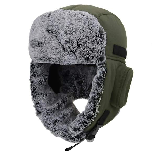 Ny Warm Trapper Hat Dam, Vattentät Cap Army Green 56-60cm