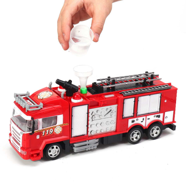 Spray vatten lastbil leksak brandman elektrisk brandbil bil musik