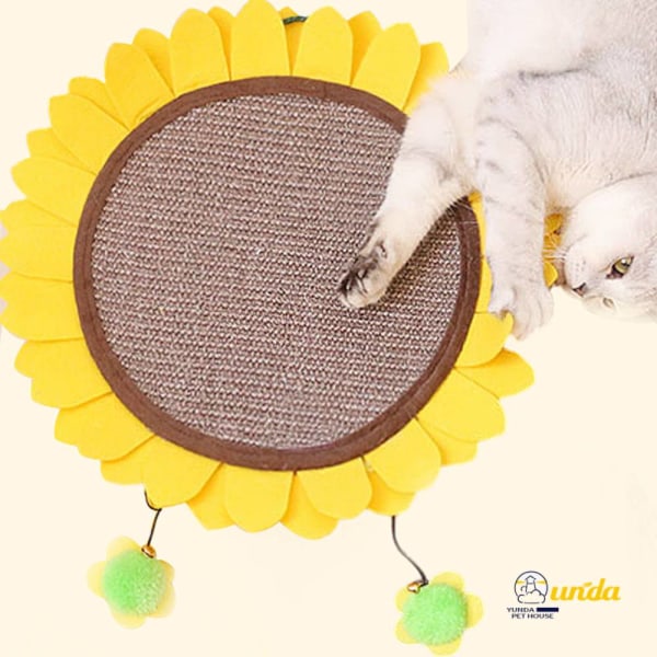 Cat Toy Sunflower Scratching Board, naturlig sisal kan hänga