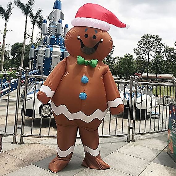 Jul Pepparkakor Uppblåsbar Dräkt För Vuxen