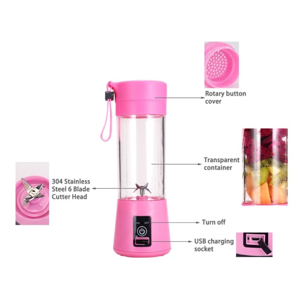 Bärbar elektrisk juicepress Uppladdningsbar Smoothie Blender USB