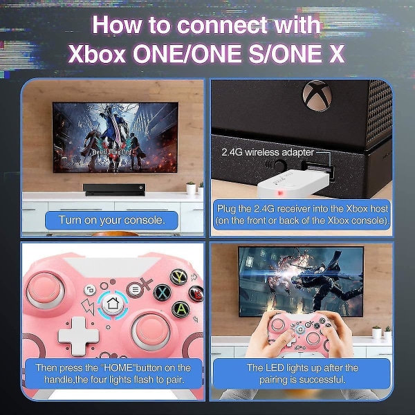 Trådlös handkontroll för Xbox One, passar för Xbox-serien Black