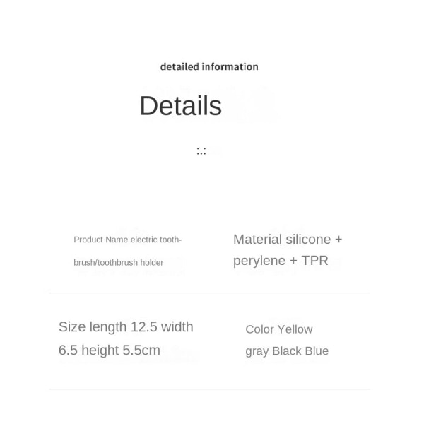 Elektrisk tandborsthållare i plast, gratis hålslag för väggfäste Yellow