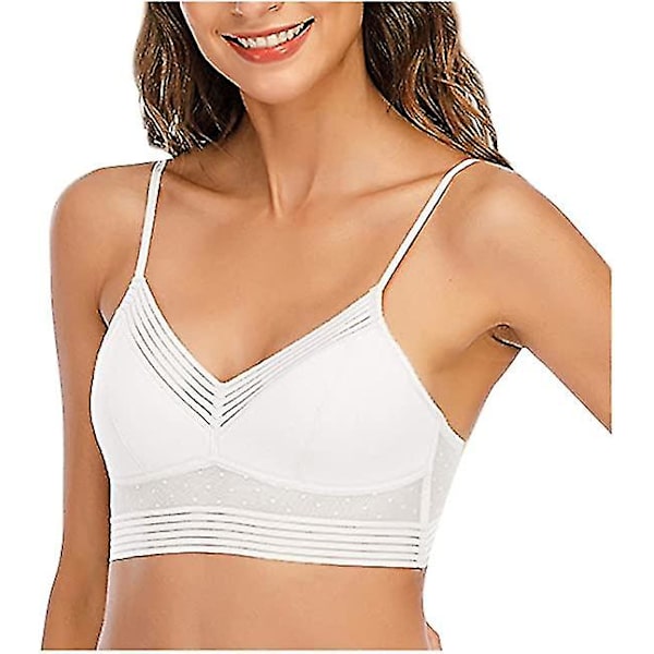 Low Back Wireless Lifting Lace BH, U-formad BH Push Up White S