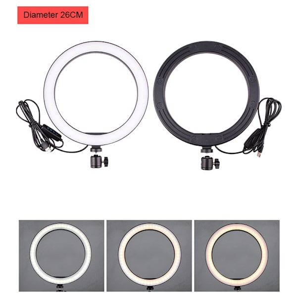 10 tums USB laddning Ny Selfie Ring Light Flash Led-kamera