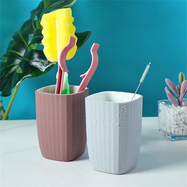 Plastmunsköljkopp för hushållsplast dubbelfärgad White