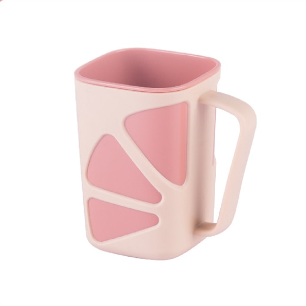 Plastmunsköljkopp med citronmönster för hushåll Pink