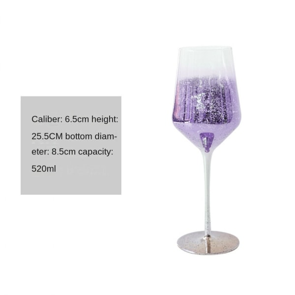 Kristallglas Rödvinsglas, Starry Tall Nordic Style Purple