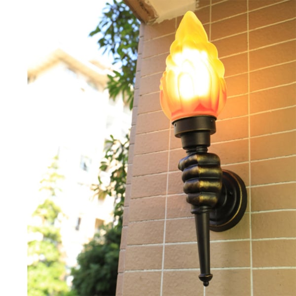 3W Torchbearer Vägglampa Brun Retro Art Vägglampa