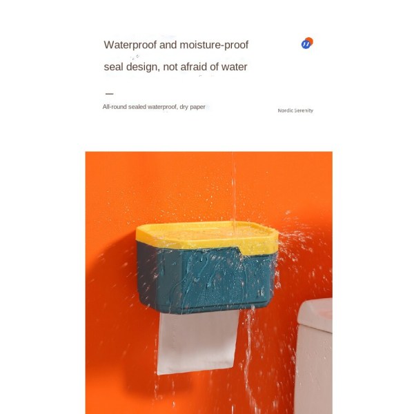 Plast Tissue Box För Toa Stansfri Väggmonterad Blue