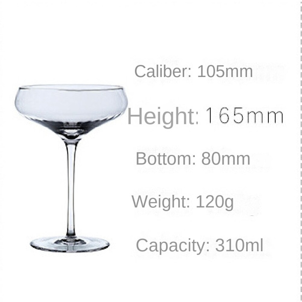 Kristallcocktailglas med vertikala japanska fjärilar