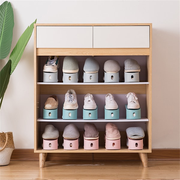 Skoställ i plast, tredimensionell för sovsal Pink