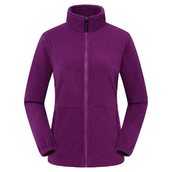 S-2XLPolar fleece damjacka, tjock fleece utomhus Purple M