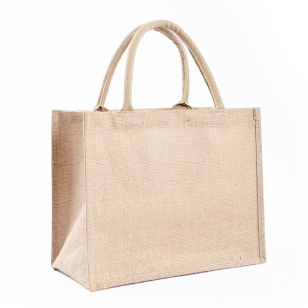 Bärbar Jute Återanvändbar Tote Shopping Bag Livsmedelsförvaring
