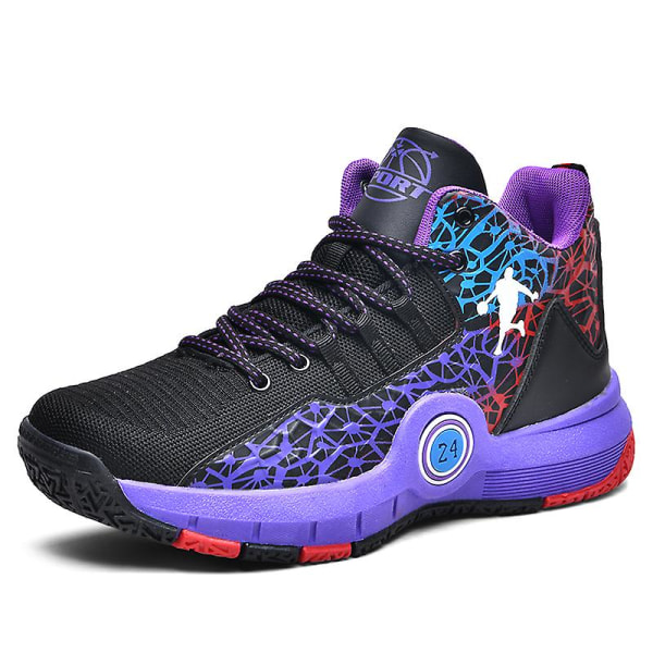 Män Basketskor Mode Halkfria sneakers Andas BlackPurple 39