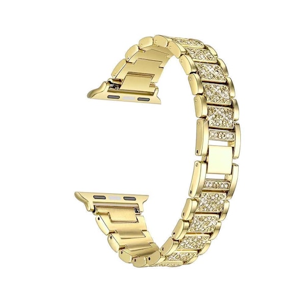 20 mm/22 mm metallrem för AppleWatch2/3/4/5/6/7 Full Diamond Gold 20mm