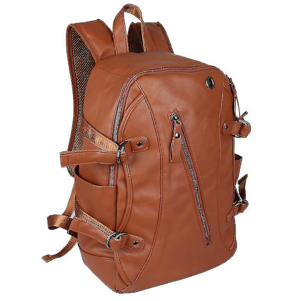 Unisex läderryggsäck Casual Style Brun