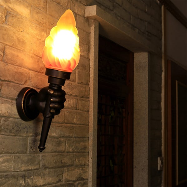 3W Torchbearer Vägglampa Brun Retro Art Vägglampa