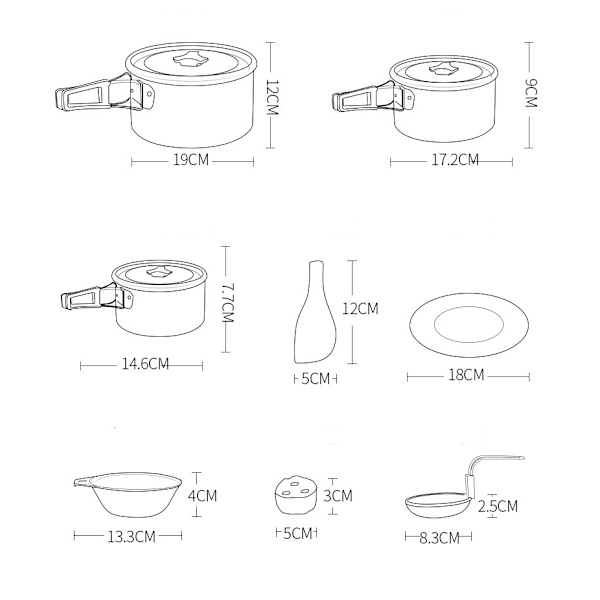 4 5 personers set Multi personers fältspis Camping