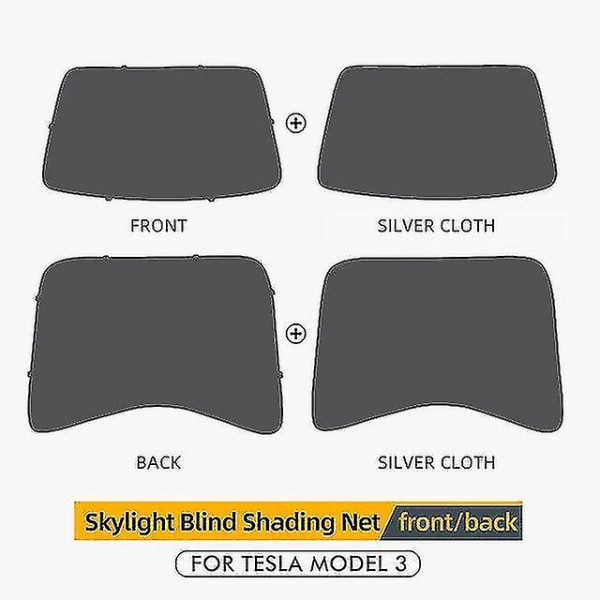 Top Model3 Bilsolskydd Solskydd för Tesla Model 3 2021