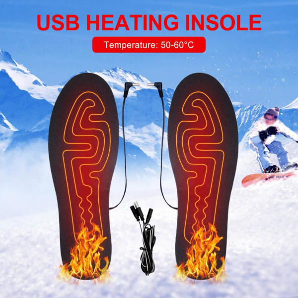 5V USB uppvärmda skoinlägg Tvättbara värmesulor