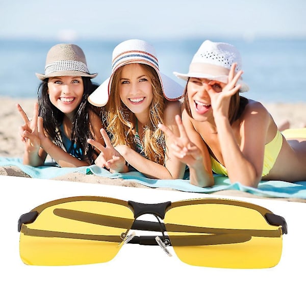 Gula Hd Night Vision Polarized Glasögon Uv400 Körning