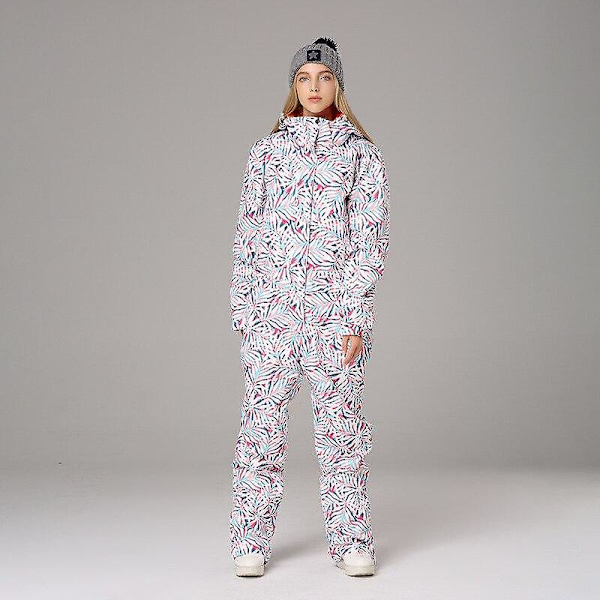 Vattentät One Piece Skiddräkter Snowboard Jumpsuit Sport S / Style 2 Green