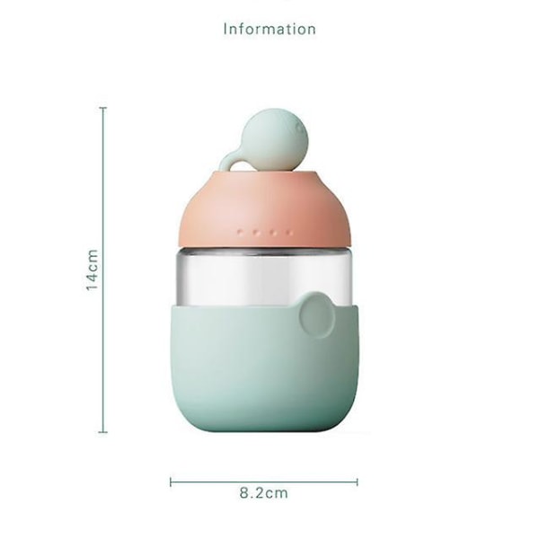 Söt bärbar flaska glasflaska 300ml, värmebeständig