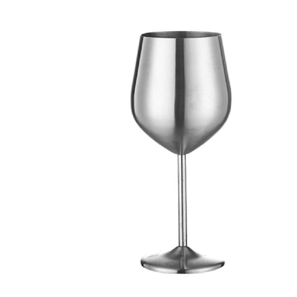 Champagneglas i rostfritt stål, europeisk stil med hög Silver