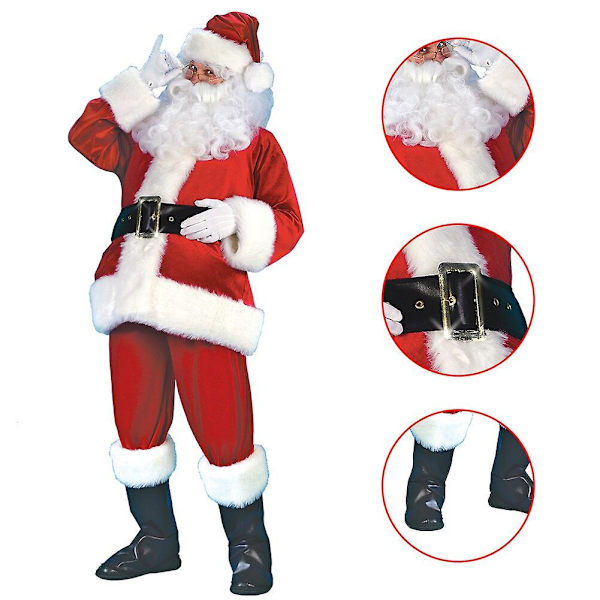 7 st/ set Vuxen jultomte Red Velvet Cosplay kostym kostym M
