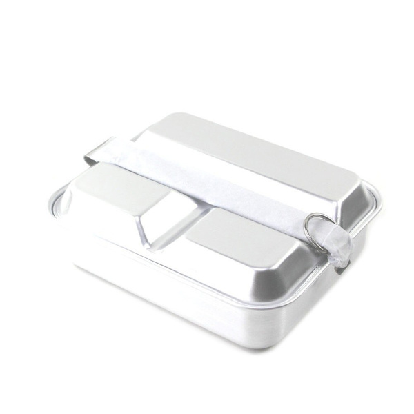 Rostfritt stål Utomhuscamping Square Lunch Box Travel
