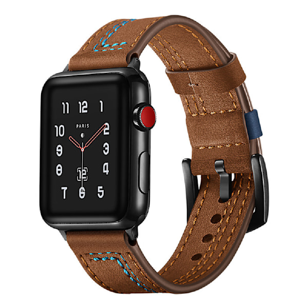 42/44 mm 38/40 mm rem, lämplig för Apple Watch 1/2/3/4/5/6/7 Brown 38/40mm