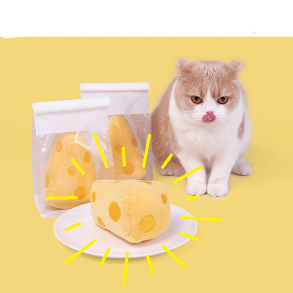 Ost Molar Cat Toy, plysch kattmynta ringande papper att tugga på