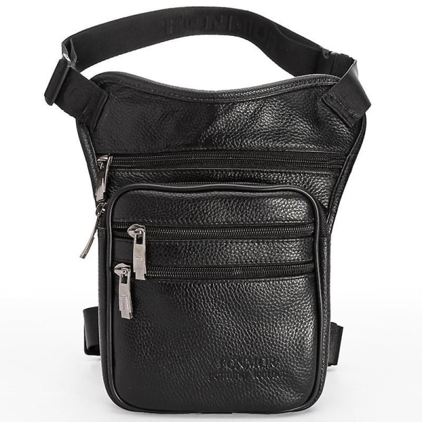 Läderben, midjepaket, Crossbody-väska Black