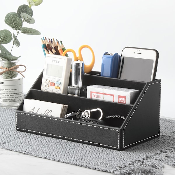 PVC-förvaringslåda, lämplig för fjärrkontrollskrivpapper Pure Black