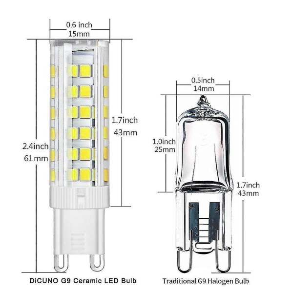 G9 dimbara LED-lampor, 6w (60w halogenekvivalent),