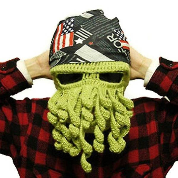 Tentakel Octopus Cthulhu Stickad mössa Cap Wind Ski Mask Blue