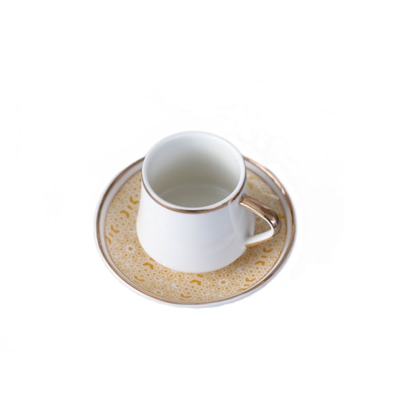 Vit keramisk kopp och fat modern design kaffekopp