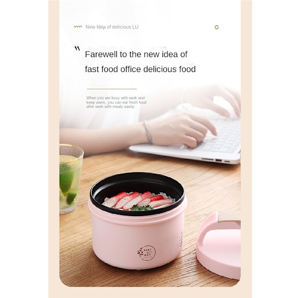 Elektrisk matlåda i rostfritt stål, isolering kan vara Pink