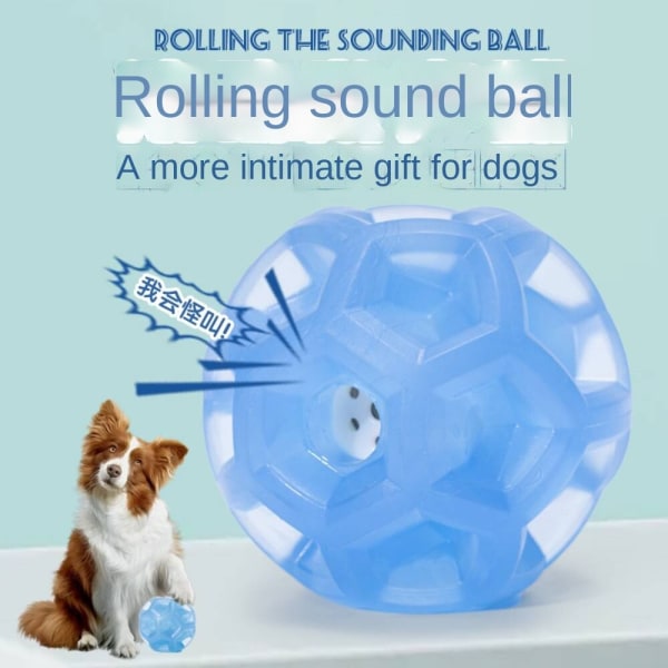 Pet Toy TPR Strange Call Ball, resistent mot tuggning, Blue