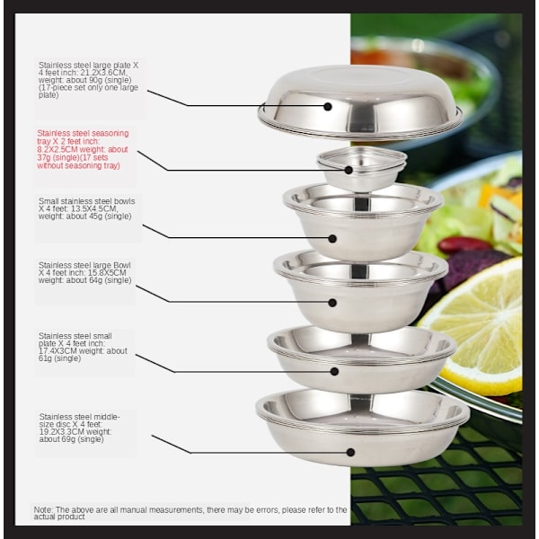1 set av 22 st Camping Mess Kit Utomhus porslin tallrik skål