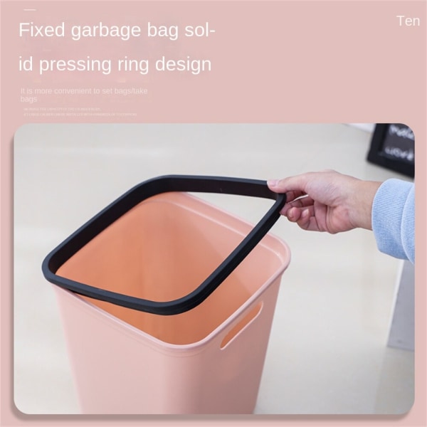 Plastsoptunna, enkel fyrkantig utan lock hink för Grey