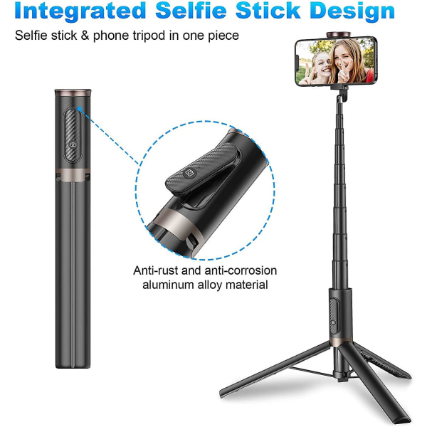 60" Mobiltelefon Selfie Stick Stativ, Stativ för smartphone