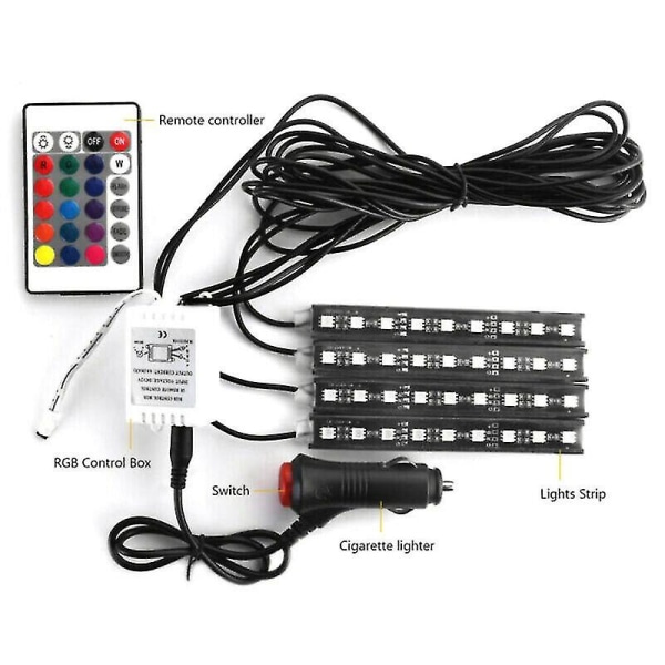 Led Auto Bil Interiör Inredning Atmosfär Wire Strip Light Lamp