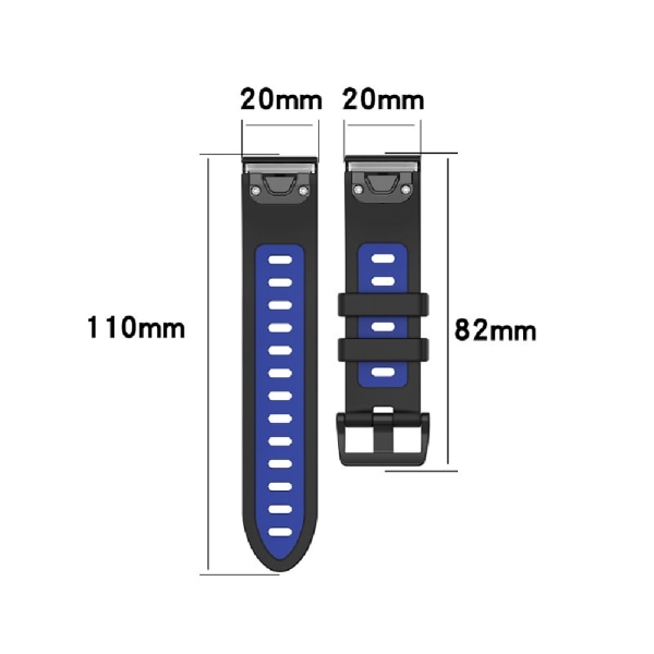 20mm/22mm/26mm Silikonrem för Garmin Fenix6X White 26mm