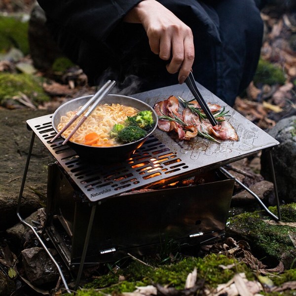 Utomhusbakplåt i titan Ultralätt grilltallrik