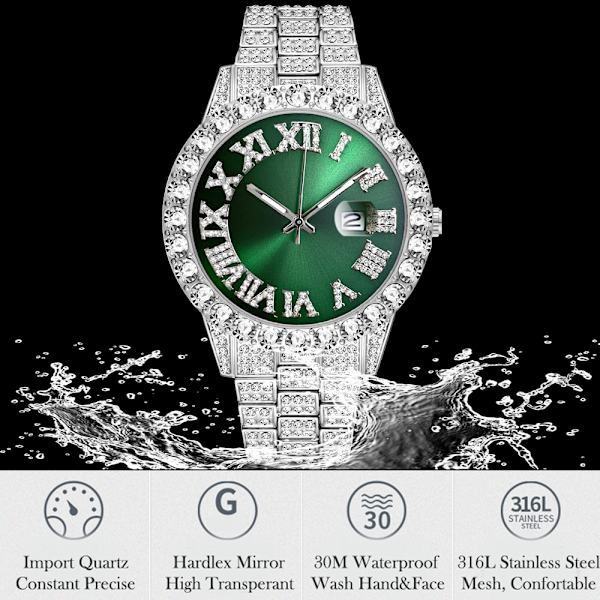 Watch Herr Lyxmärke Full Diamond Herrklockor AAA CZ